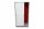 Febrü Highboard 4OH silber-weiß rote Akustikrückwand