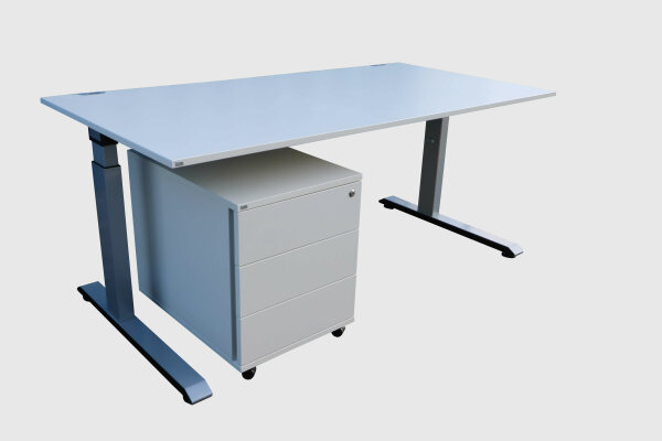 Sedus Temptation Komplettarbeitsplatz Weiß Schreibtisch mit Rollcontainer 160x80 cm