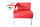 Bene Coffice Linear Sessel Leder rot mit Strom- & Netzwerkanschluss