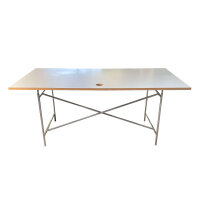 Eiermann Tisch Weiß-Buche 180x90cm mit Chromgestell