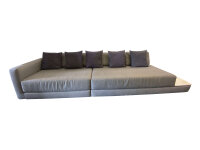 Hülsta Sofa grau mit weißer Ablage