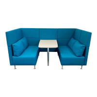 Sedus Sopha Blau - Loungesofa für 4-6 Personen mit Tisch