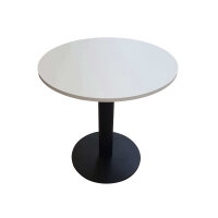 Runder Tisch 70cm weiß schwarzer Sockel...
